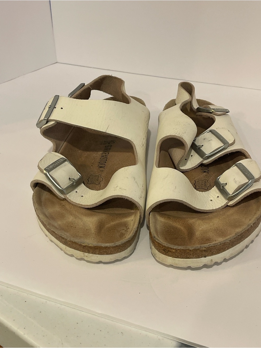 Birkenstock White Upper Cork Footbed Sandal